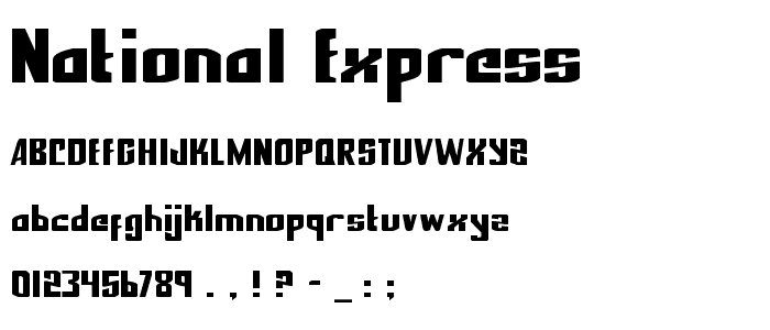 National Express font